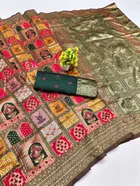 Litchi Silk Zari Woven Saree for Women, Maroon 