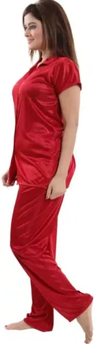 Satin Solid Night Suit for Women 