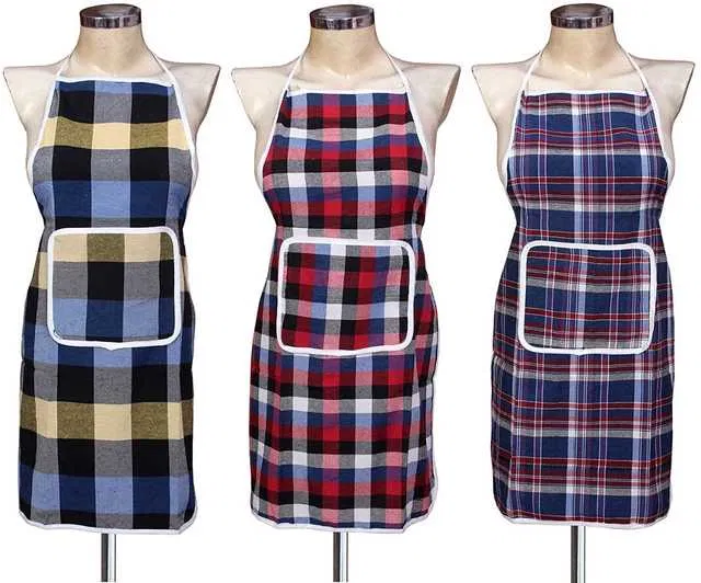 Nicasa Waterproof Kitchen Apron (Pack of 3, Multicolor) (ST-3)