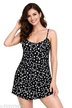 Satin Soft & Attractive Nightdress for Women & Girls , Black 