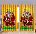 Polyester Printed Window & Door Curtains (Pack of 2) (Multicolor, 5 feet)