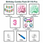 Rainbow Theme 3rd Happy Birthday Decoration Items For Girls , Multicolor, Pack of 110