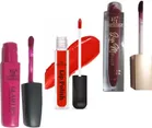 Combo of Lip Polish with Liquid Lipstick & Lip Mousse (Multicolor, Set of 3)