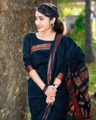 Banarasi Black Art Silk Printed Saree for Women