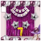 7th Happy Birthday Balloon Decoration Kit, Magenta, Set of 1