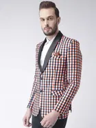 हैंगअप मेंस रेगुलर फिट प्रिंट पॉलिएस्टर फॉर्मल ब्लेजर , Multi, Size- 36 