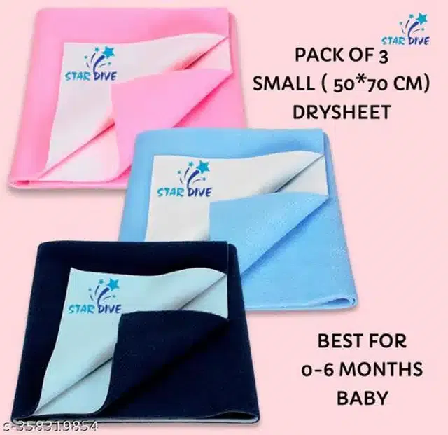 Cotton Mattress Protection Sheet (Multicolor, 28x20 inches) (Pack of 3)