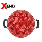 Xtend Non Stick Appam Maker Pot with Steel Lid, Pack of 1, Red, SI-1