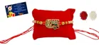 Metal Rakhi with Greeting Card & Roli Chawal 
