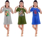 Graphic Print Shift Dress for Girls, Pack of 3 