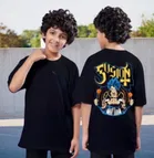Round Neck Printed T-Shirt for Boys (Black, 6-7 Years)