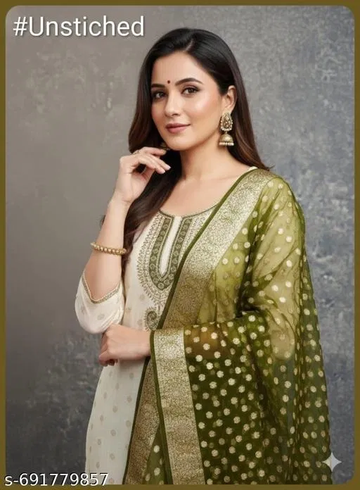 Silk Blend Punjabi/All Over Suits for Women (Multicolor, 6.85 meter (3XL)
