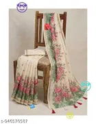 Cotton Linen Saree for Women 