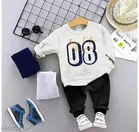 Hosiery Cotton Full Sleeves T-Shirt with Pant Clothing Set for Kids 