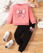 Hosiery Clothing Set for Kids (Pink & Black, 0-3 Months)