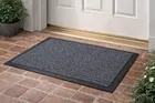 Stripe Charcoal Grey Non-Slip Rubber Backing Felt Doormat [40x60]