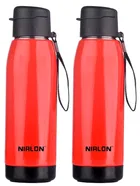 Nirlon Electro Pu Insulated Stainless Steel Inner Side Set Of 2, 750Ml, Break Proof, Leak Proof, Hot & Cold Water Bottle For Home| School | Office | Gym | Hiking | Travel Bottle 