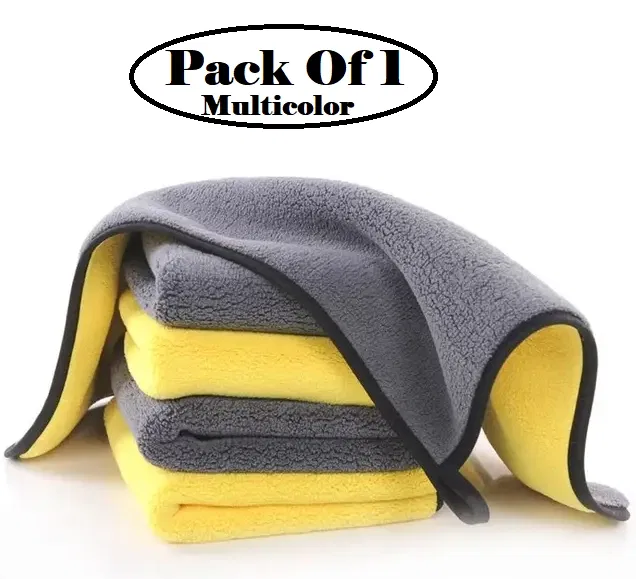 Microfiber Thick Lint & Streak-Free Multipurpose Cleaning Clothes (Multicolor, Pack of 1)