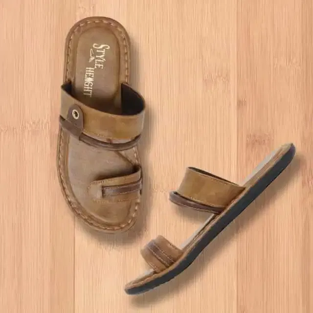 Style Height Synthetic Airmix Men's Slipper (Tan, 9) (BM294)
