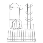 Stainless Steel Cup Stand & Plate Stand & Chakla Belan Stand With Hook For Kitchen 