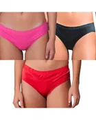 Cotton Printed Briefs for Women, Pack of 3 (Multicolor, M)