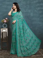 Georgette Printed Saree for Women 