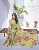 Chiffon Printed Saree for Women 