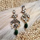Alloy Kundan Earring for Women & Girls, Green