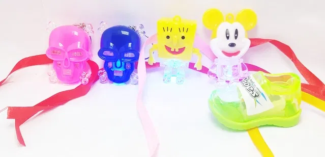 Plastic LED Light Cartoon Rakhi for Kids (Multicolor, Pack of 5)