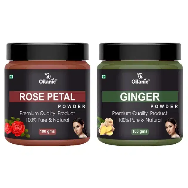 Natural Rose Patel & Ginger Powder for Skin & Hair (Pack of 2, 100 g)