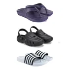 Combo of Sliders with Clogs & Slipper for Men (Multicolor, 6) (Set of 3)