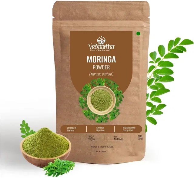 Vedaartha Moringa Leaf Powder, Pack of 1 (100 g)