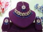 Mehandi Finish Sparking Shadow Crystals Kundan studded Choker Set for Women 
