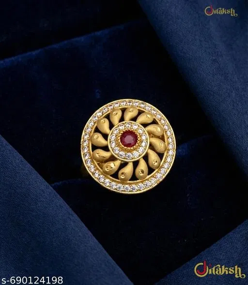 Finger Ring for Men (Gold, Free Size)