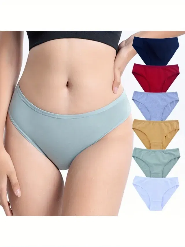 Cotton Printed Briefs for Women (Multicolor, XL) (Pack of 6)