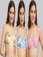Cotton Blend Printed Padded Bra for Women 