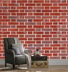 Red Bricks Luxury High Glossy  WaterProof , Stain Resistance Wallpaper 