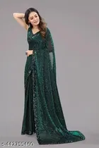 Lycra Sequence Saree for Women 