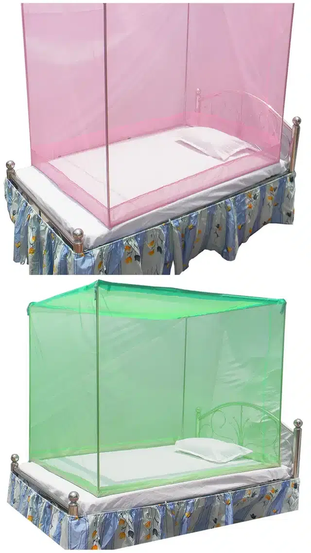Single Bed Mosquito Net (Pack of 2) (Multicolor, 6x3 feet)