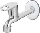 Stainless Steel Long Body Bib Cock Tap with Wall Flange (Silver, Set of 1)