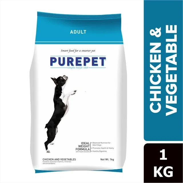 प्योरपेट चिकन और सब्ज़ियाँ ड्राई वयस्क कुत्ते का भोजन, 1 Kg