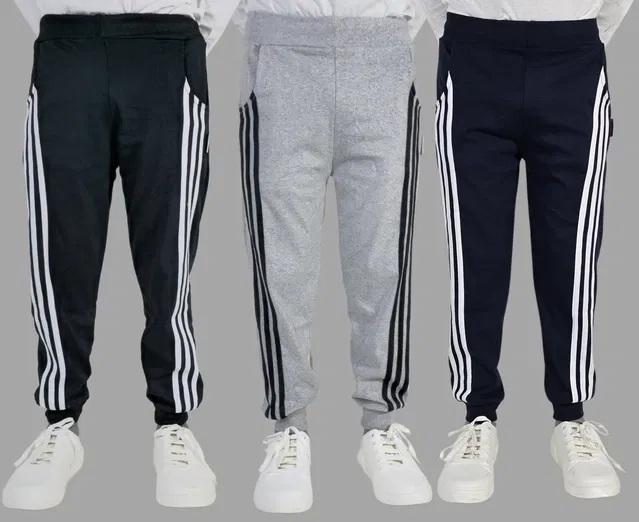 Cotton Blend Trackpants for Boys (Multicolor, 8-9 Years) (Pack of 3)