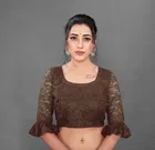 Net Solid Saree for Women 