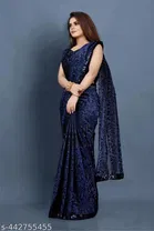 Lycra Sequence Saree for Women 