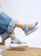 Shoetopia Platform Sandals Blue Size IND-3