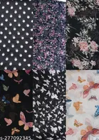 Chiffon Scarves for Women, Multicolor, Pack of 6