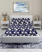 Arch Fab White Sunflower Double Bedsheet 88X90 Inch