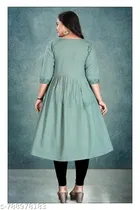 Button Detail Cotton Kurti for Women 