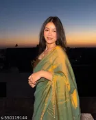 Golden Chiffon Saree for Women 