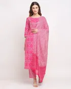Cotton Cambric Embroidered Kurta Set for Women 